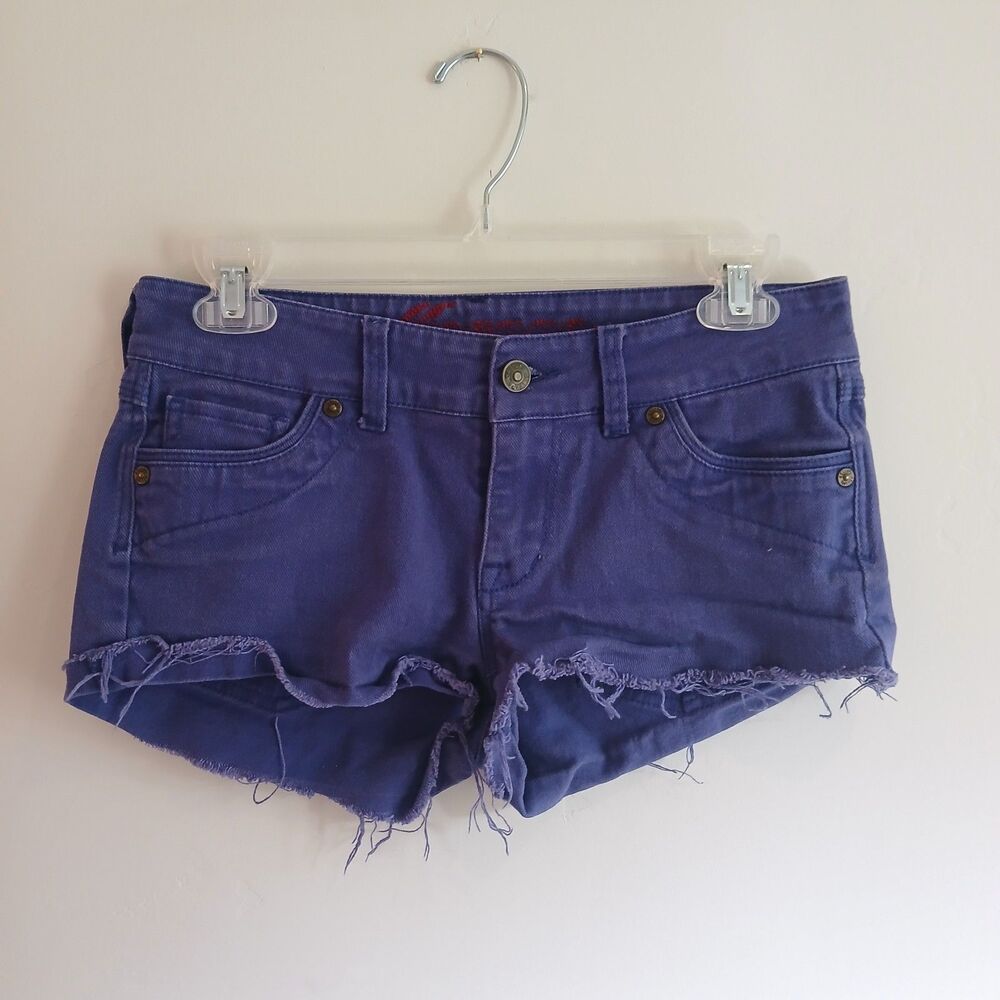 Vintage Y2K Delias Morgan Denim Shorts Size 5/6 Purple Cutoffs Festival